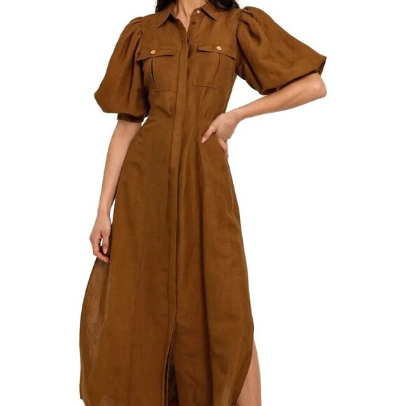 Significant Other Hazel Dress in Chocolate Button Down Dress Size US 4 - Picture 1 of 14